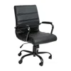Flash Furniture Mid-back Black Executive Swivel Office Chair With Black Frame And Arms In Black