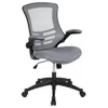 Flash Furniture Mid-back Dark Gray Mesh Swivel Ergonomic Task Office Chair With Flip-up Arms In Gray
