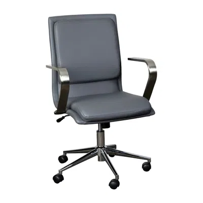 Flash Furniture Mid-back Designer Executive Office Chair With Brushed Chrome Base And Arms, Gray