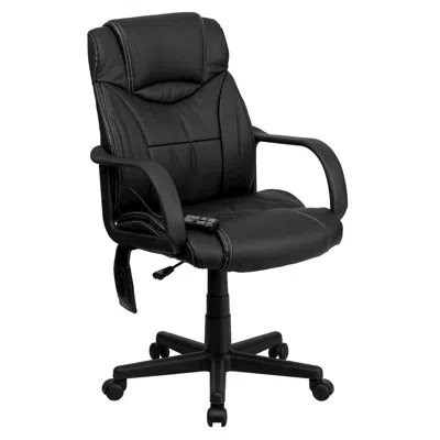 Flash Furniture Mid-back Ergonomic Massaging Black Executive Swivel Office Chair With Arms