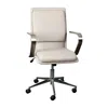Flash Furniture Mid-back Executive Office Chair With Brushed Chrome Base And Arms, Taupe In White