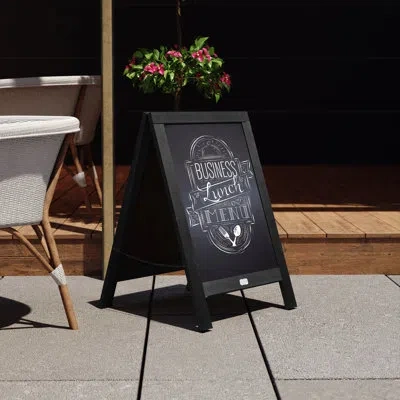 Flash Furniture Millworks Indoor/outdoor Freestanding Wood A-frame Magnetic Chalkboard In Black