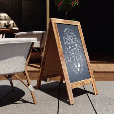 Flash Furniture Millworks Wood A-frame Magnetic Chalkboard Set-markers, Stencils, And Magnets In Rustic Brown