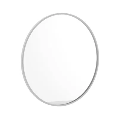 Flash Furniture Modern 30 Inch Round Wall Mount Accent Mirror In White