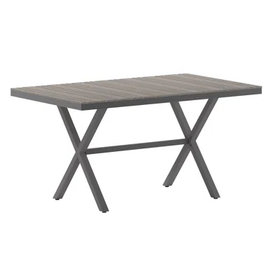 Flash Furniture Modern Commercial Grade X-frame Patio Dining Table In Gray