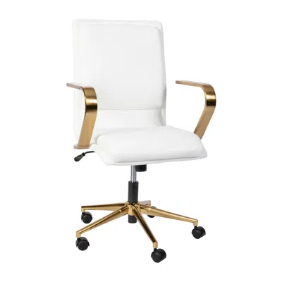 Flash Furniture Modern Elevated Mid-back Executive Office Chair In White