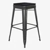 Flash Furniture Modern Industrial Metal Bar Stool With Poly Resin Seat, Set Of 4 In Black