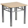 Flash Furniture Natural Laminate End Table With Silver Steel Frame In Multi