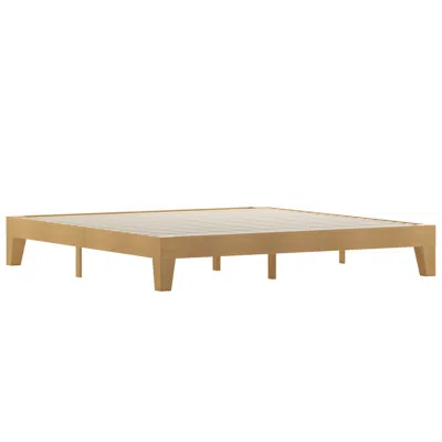 Flash Furniture Natural Pine Finish Wood King Platform Bed With Wooden Support Slats In Brown