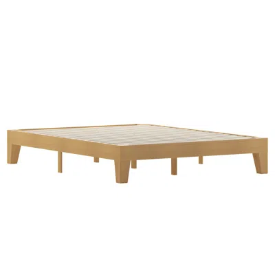Flash Furniture Natural Pine Finish Wood Queen Platform Bed With Wooden Support Slats In Brown