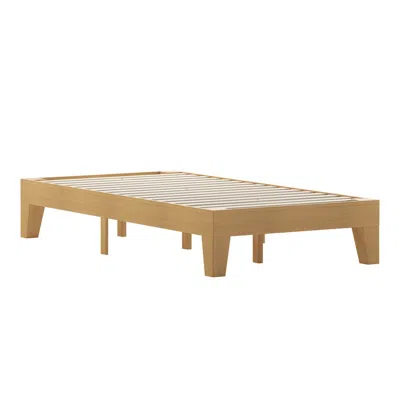 Flash Furniture Natural Pine Finish Wood Twin Platform Bed With Wooden Support Slats In Brown