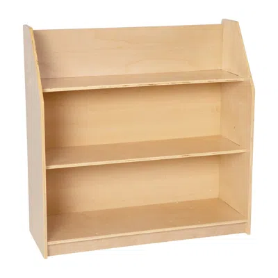 Flash Furniture Natural Wooden 3 Shelf Book Display With Safe In Neutral