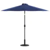 Flash Furniture Navy 9 Ft Round Umbrella With Crank And Tilt Function And Standing Umbrella Base