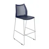 Flash Furniture Navy Stack Bar Stool With Air-vent Back And Gray Powder Coated Sled Base In Blue
