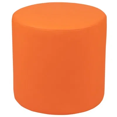 Flash Furniture Nicholas Flexible Learning Modular Soft Seating Circle Ottoman For Classrooms And Common Spaces In Orange