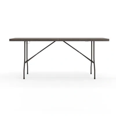 Flash Furniture Noah 6' Rectangular Plastic Folding Event Table With Carrying Handle In Brown