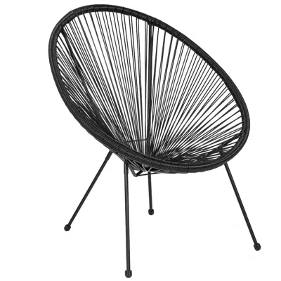 Flash Furniture Oval Comfort Take Ten Black Papasan Lounge Chair