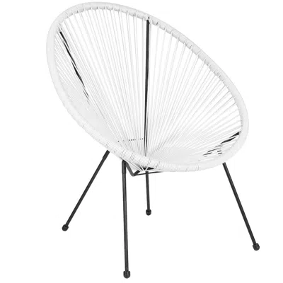 Flash Furniture Oval Comfort Take Ten White Papasan Lounge Chair