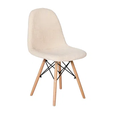 Flash Furniture Padded Armless Faux Shearling Accent Chair With Beechwood Legs In Off-white In Neutral