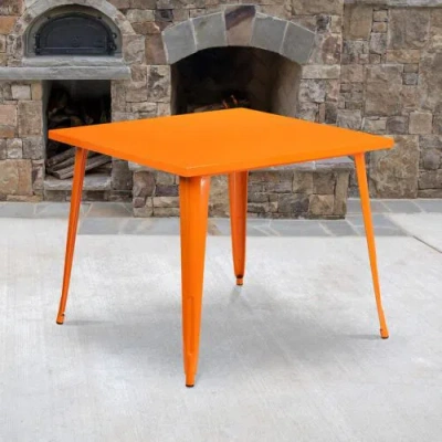 Pre-owned Flash Furniture Parker Commercial Grade 35.5" Square Orange Metal