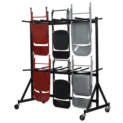 Flash Furniture Pruitt Dual Sided Hanging Folding Chair Truck With Welded Steel Frame In Black