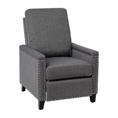 Flash Furniture Push Back Recliner Chair - Pillow Back Recliner - Gray Fabric Upholstery