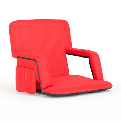 Flash Furniture Red Portable Lightweight Stadium Chair With Armrests, Padded Back