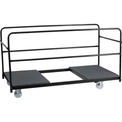 Flash Furniture Regency Folding Table Dolly With Carpeted Platform For Round Tables In Black