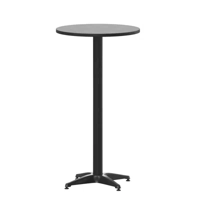 Flash Furniture Round Bar Table For Indoor Or Outdoor Use In Black