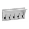 Flash Furniture Rustic 24" Wall Mount Storage Shelf With 5 Hanging Hooks In Black