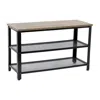 Flash Furniture Rustic 3-tier Entryway Bench, Weathered Brown In Black