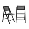 Flash Furniture Set Of 2 Commercial Cane Rattan Folding Dining And Event Chairs, Black In Gray