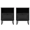 Flash Furniture Set Of 2 Mid-century Modern Nightstands Or End Tables, Black In Black