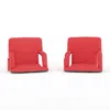 Flash Furniture Set Of 2 Red Portable Lightweight Stadium Chairs With Armrests In Red