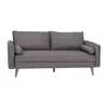 Flash Furniture Sofa With Faux Linen Fabric Upholstery, Solid Wood Legs In Stone Gray In Gray