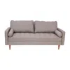Flash Furniture Sofa With Tufted Faux Linen Upholstery, Solid Wood Legs In Slate Gray In Gray