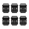 Flash Furniture Solar Powered Led Lantern Style Deck And Fence Lights - Set Of 6, Brown In Black