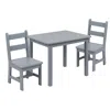 Flash Furniture Solid Hardwood Table And Chair Set - 3 Piece Set - Gray In Gray