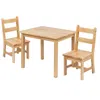 Flash Furniture Solid Hardwood Table And Chair Set - 3 Piece Set - Natural In Neutral