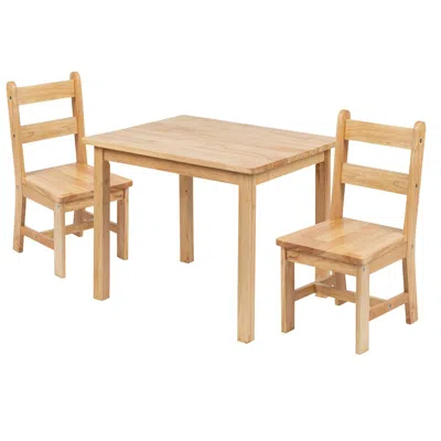 Flash Furniture Solid Hardwood Table And Chair Set - 3 Piece Set - Natural In Neutral