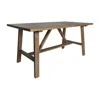 Flash Furniture Solid Wood Farmhouse Coffee Table, Trestle Style Accent Table In Rustic Brown In Brown
