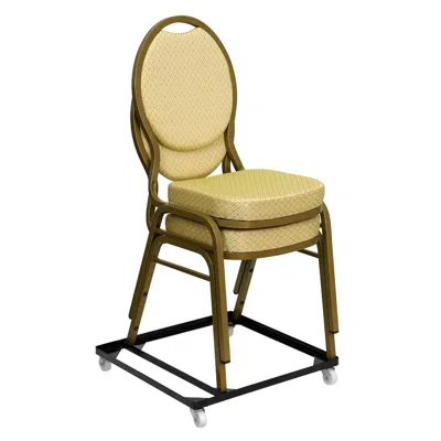 Flash Furniture Steel Stack Chair And Church Chair Dolly In Brown