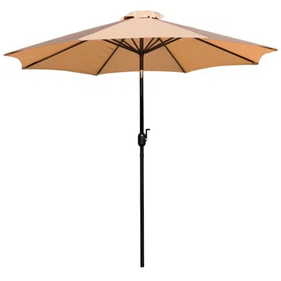 Flash Furniture Kids' Tan 9 Ft Round Umbrella With 1.5" Diameter Aluminum Pole In Brown