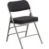 Flash Furniture Triple Braced & Double Hinged Black Pin-dot Fabric Metal Folding Chair Pack Of 4 In Black