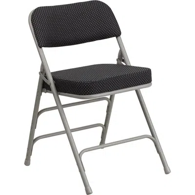Flash Furniture Triple Braced & Double Hinged Black Pin-dot Fabric Metal Folding Chair Pack Of 4