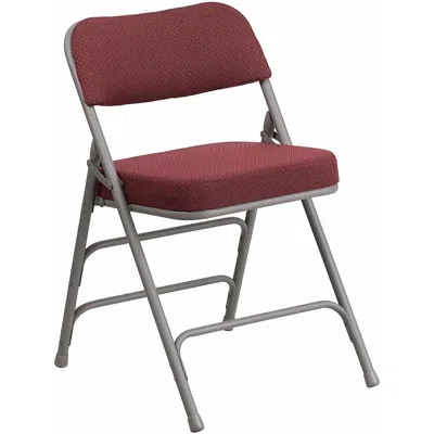 Flash Furniture Triple Braced & Double Hinged Burdy Fabric Metal Folding Chair Pack Of 4 In Red