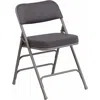 Flash Furniture Triple Braced & Double Hinged Gray Fabric Metal Folding Chair Pack Of 4 In Gray