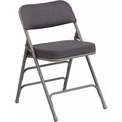 Flash Furniture Triple Braced & Double Hinged Gray Fabric Metal Folding Chair Pack Of 4