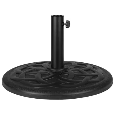Flash Furniture Universal Black Cement Patio Umbrella Base - 19.25" Diameter