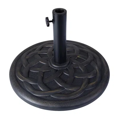 Flash Furniture Universal Bronze Cement Patio Umbrella Base - 19.25" Diameter In Black